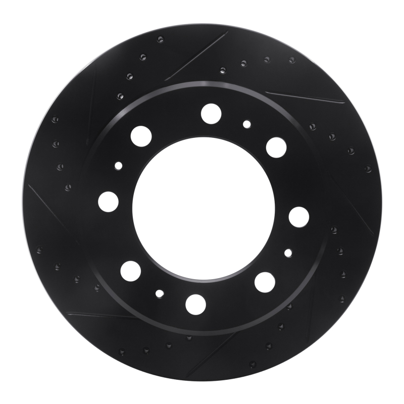 Dodge Ram 2500 Brake Rotor (1) - Rear Left - R1 Concepts - Drilled & Slotted - Black - `09-`25